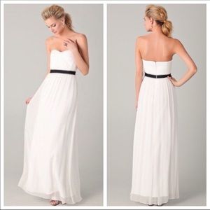 BCBG Maxazria white silk slip maxi dress